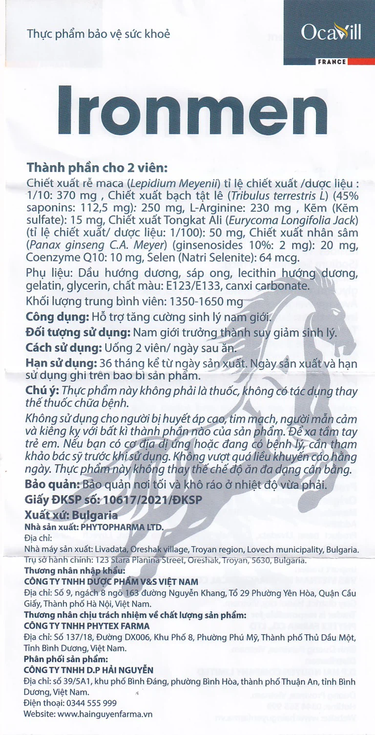 Viên uống Ironmen Ocavill hỗ trợ tăng cường sinh lý nam giới (60 viên)