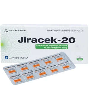 Thuốc Jiracek - 20 Davipharm điều trị viêm loét dạ dày, trào ngược dạ dày (3 vỉ x 10 viên)