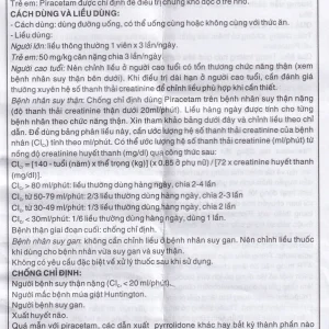 Viên nén Kacetam 800mg Khapharco điều trị rung giật cơ có nguồn gốc vỏ não, thiếu máu não (10 vỉ x 10 viên)