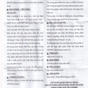 Kem bôi da Kentax Detapharm điều trị lác, lang ben, lác biếng, nấm kẽ (5g)