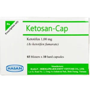 Thuốc Ketosan-Cap Hasan phòng ngừa hen phế quản, điều trị viêm mũi dị ứng (3 vỉ x 10 viên)