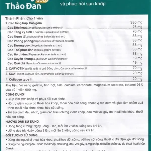 Viên uống Khương Thảo Đan Gold Thái Minh giảm đau, làm trơn khớp và phục hồi sụn khớp (30 viên)