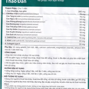 Viên uống Khương Thảo Đan Gold Thái Minh giảm đau, làm trơn khớp và phục hồi sụn khớp (120 viên)
