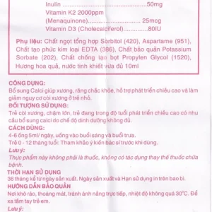 Dung dịch uống Kid-Calcium Gold 5ml Home Health Vina bổ sung calci giúp xương, răng chắc khỏe (4 vỉ x 5 ống)