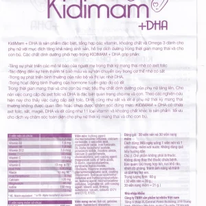 Viên uống Kidimam + DHA NP Pharma bổ sung vitamin, khoáng chất, DHA, EPA (5 vỉ x 12 viên)