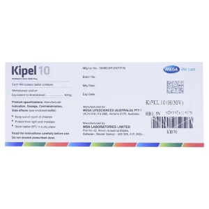 Viên nén Kipel 10 MEGA We Care phòng và điều trị hen phế quản mạn tính, co thắt phế quản (3 vỉ x 10 viên)