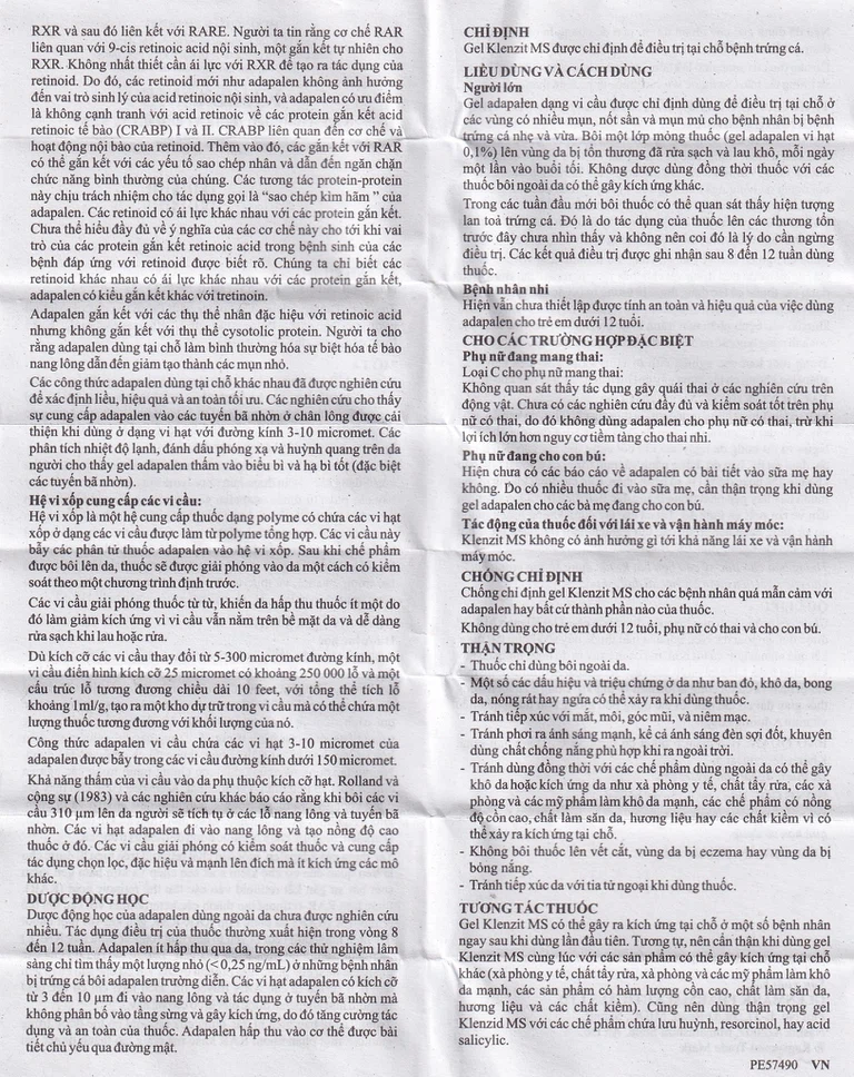 Gel bôi da Klenzit MS điều trị mụn trứng cá (15g)