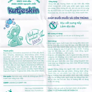 Tinh dầu bạch đàn chanh Kutieskin giúp đuổi muỗi và côn trùng dịu vết sưng tấy, làm dịu da (30ml)