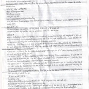 Thuốc Lainmi 4mg Lesvi phòng ngừa và điều trị hen (4 vỉ x 7 viên)