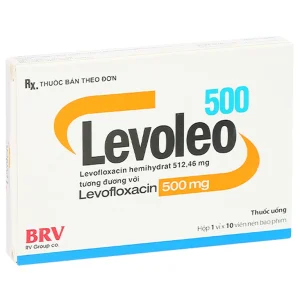 Thuốc Levoleo 500 BRV điều trị các bệnh nhiễm khuẩn, viêm phổi mắc phải, nhiễm trùng da (1 vỉ x 10 viên)