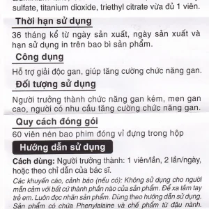Viên uống Livaform Luca Pharma MPC hỗ trợ giải độc gan, giúp tăng cường chức năng gan (6 vỉ x 10 viên)
