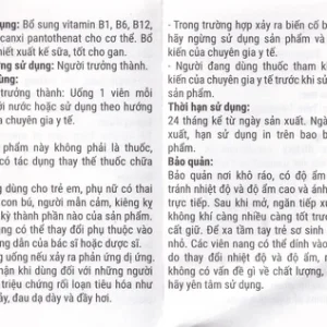 Viên uống Livertin-EP Novarex bổ sung vitamin B1, B6, B12, niacin, canxi pantothenat cho cơ thể (10 vỉ x 10 viên)