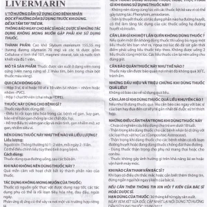 Thuốc Livermarin 70mg Brv điều trị rối loạn tiêu hoá, viêm gan cấp và mãn tính (3 vỉ x 10 viên)