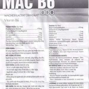 Siro Mac B6 ODO 10ml Odoriko bổ sung magnesi, vitamin B6 (20 ống)