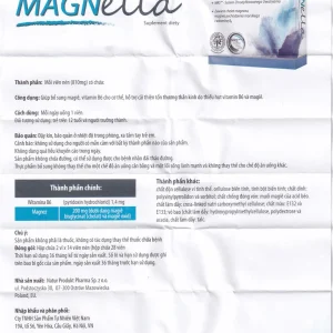 Viên uống Magnella Natur Produkt Pharma hỗ trợ cải thiện tổn thương thần kinh do thiếu vitamin B6, magiê (2 vỉ x 14 viên)