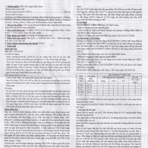 Thuốc Maxxhepa Urso 200 Ampharco điều trị xơ gan do mật nguyên phát, tan sỏi túi mật cholesterol (3 vỉ x 10 viên)