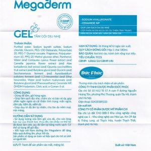 Gel tắm gội dịu nhẹ Megaderm CVI Đức Phúc Pharma làm sạch dịu nhẹ, chăm sóc và bảo vệ da (180ml)