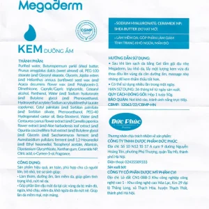 Kem dưỡng ẩm Megaderm 50g CVI Pharma dưỡng ẩm, làm mềm da, giúp giảm tình trạng khô, nứt nẻ da (1 hộp x 1 chai)