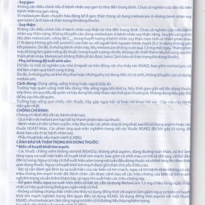 Thuốc Meloxicam 7.5mg điều trị viêm xương khớp, viêm cột sống (2 vỉ x 10 viên)