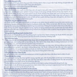 Thuốc Meloxicam 7.5mg điều trị viêm xương khớp, viêm cột sống (2 vỉ x 10 viên)