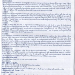 Thuốc Meloxicam 7.5mg điều trị viêm xương khớp, viêm cột sống (2 vỉ x 10 viên)