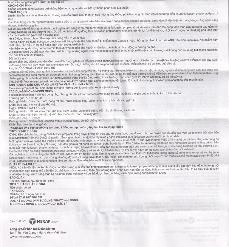 Thuốc xịt mũi Meseca Merap điều trị và dự phòng viêm mũi dị ứng (60 liều)