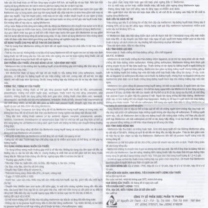 Thuốc Metformin 850mg TV.Pharm điều trị bệnh đái tháo đường (10 vỉ x 10 viên)