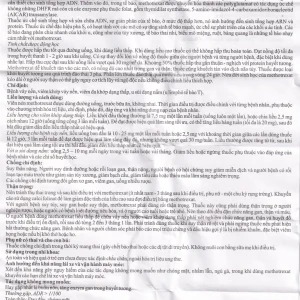 Thuốc Methotrexate Belmed 2.5mg điều trị bệnh vẩy nến, viêm khớp vảy nến, viêm khớp dạng thấp (20 viên)