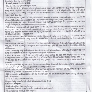Thuốc Methylprednisolon 4 Khapharco kháng viêm, điều trị viêm khớp dạng thấp, lupus ban đỏ hệ thống (10 vỉ x 10 viên)
