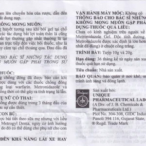 Gel bôi nha khoa Metrogyl Denta Unique Pharma điều trị các bệnh nha chu mãn tính (10g)