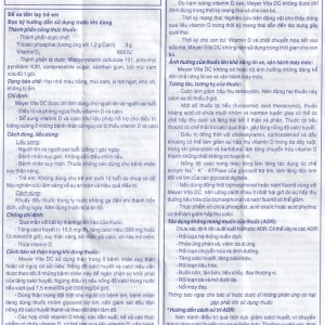 Cốm Pha Hỗn Dịch Uống Meyer Vita DC điều trị và phòng ngừa thiếu vitamin D và canxi, loãng xương (20 gói)
