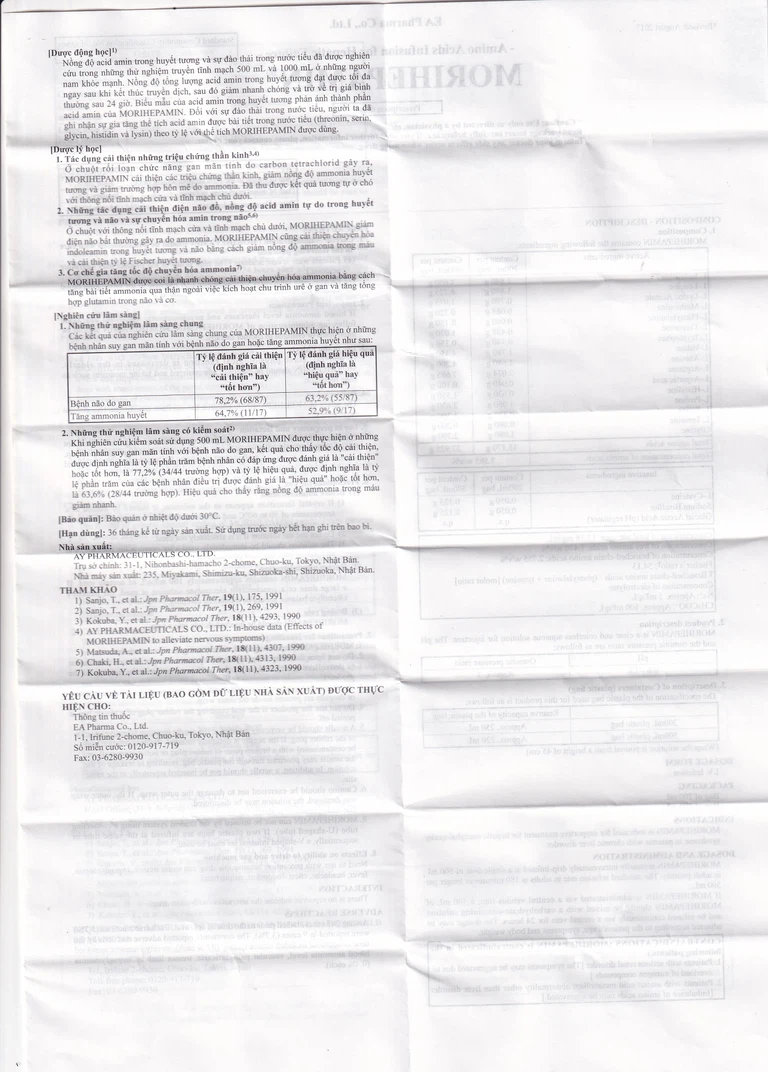 Dung dịch truyền Morihepamin Ajinomoto điều trị hội chứng não gan (200ml)