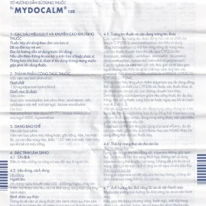 Viên nén Mydocalm 150 Gedeon điều trị sự tăng trương lực cơ xương (3 vỉ x 10 viên)