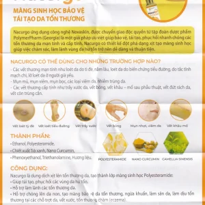 Dung dịch xịt Nacurgo màng sinh học bảo vệ, tái tạo da tổn thương (100 lần xịt)