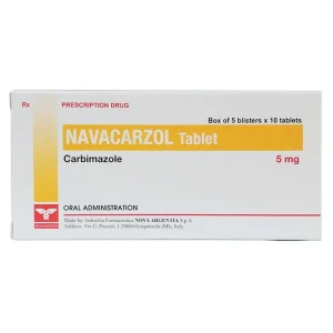 Viên nén Navacarzol 5mg Nova Argentia hỗ trợ điều trị rối loạn tuyến giáp (5 vỉ x 10 viên)