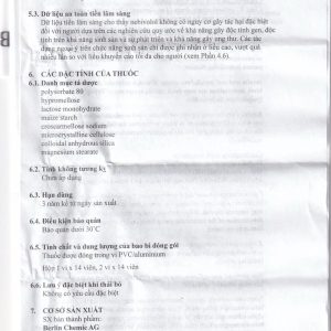 Thuốc Nebilet Nebivolol 5mg Menarini điều trị tăng huyết áp và suy tim mạn tính (2 vỉ x 14 viên)