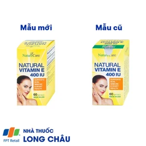Thực phẩm bảo vệ sức khỏe Natural Vitamin E 400 IU giúp cải thiện sức khỏe da và phục hồi da (60 viên)