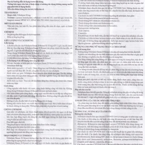 Viên nén Nifedipin Hasan 20 Retard Hasan điều trị tăng huyết áp (10 vỉ x 10 viên)