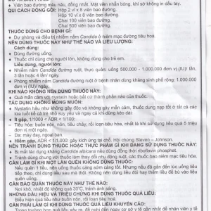 Thuốc Nystatin 500.000I.U Vidipha dự phòng và điều trị nhiễm nấm Candida (2 vỉ x 8 viên)