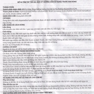 Thuốc nhỏ mắt Olevid Olopatadine 5ml Merap điều trị triệu chứng ngứa mắt của bệnh viêm kết mạc dị ứng