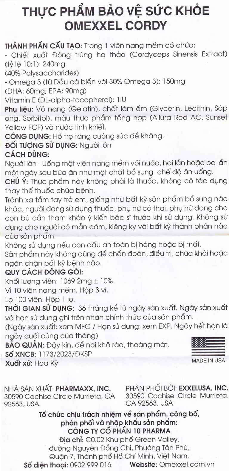 Viên nang mềm Omexxel Cordy hỗ trợ tăng sức đề kháng (3 vỉ x 10 viên)