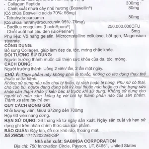 Thực phẩm bảo vệ sức khỏe Premium Omexxel Skin, Hair & Nails Health