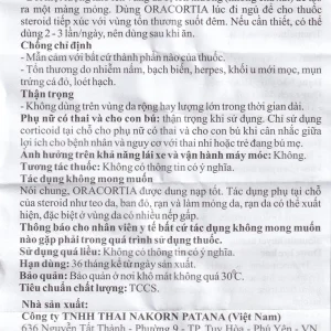 Thuốc mỡ Oracortia 0,1% Thai Nakorn Patana giảm triệu chứng viêm nhiễm khoang miệng, loét do chấn thương (5g)