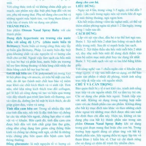 Xịt mũi Otosan Nasal Spray Baby 20ml hỗ trợ viêm mũi do virus, vi khuẩn, dị ứng