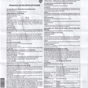 Viên nén Panadol Extra With Optizorb GSK giảm đau, hạ sốt nhanh, không gây buồn ngủ (12 vỉ x 10 viên)
