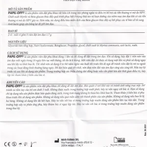 Viên đặt âm đạo Papil-Off Mar-Farma giúp phòng ngừa và hỗ trợ điều trị các tổn thương do HPV (2 vỉ x 5 viên)