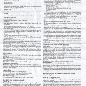 Viên nén Paracetamol Choay 500mg Sanofi điều trị triệu chứng đau từ nhẹ đến vừa, sốt (10 vỉ x 10 viên)