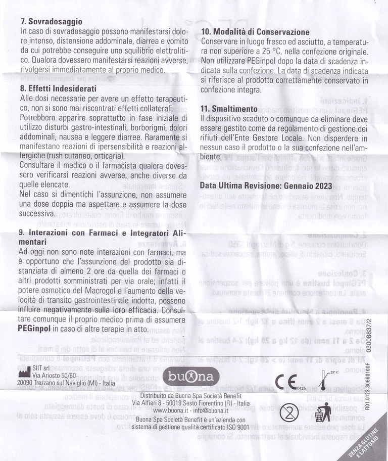 Bột pha hỗn dịch nhuận tràng PEGinpol 5g Buona cải thiện tình trạng táo bón cho trẻ (20 gói)