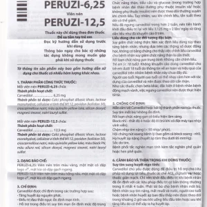 Viên nén Peruzi-6,25 DaViPharm chống tăng huyết áp, chống đau thắt ngực (3 vỉ x 10 viên)