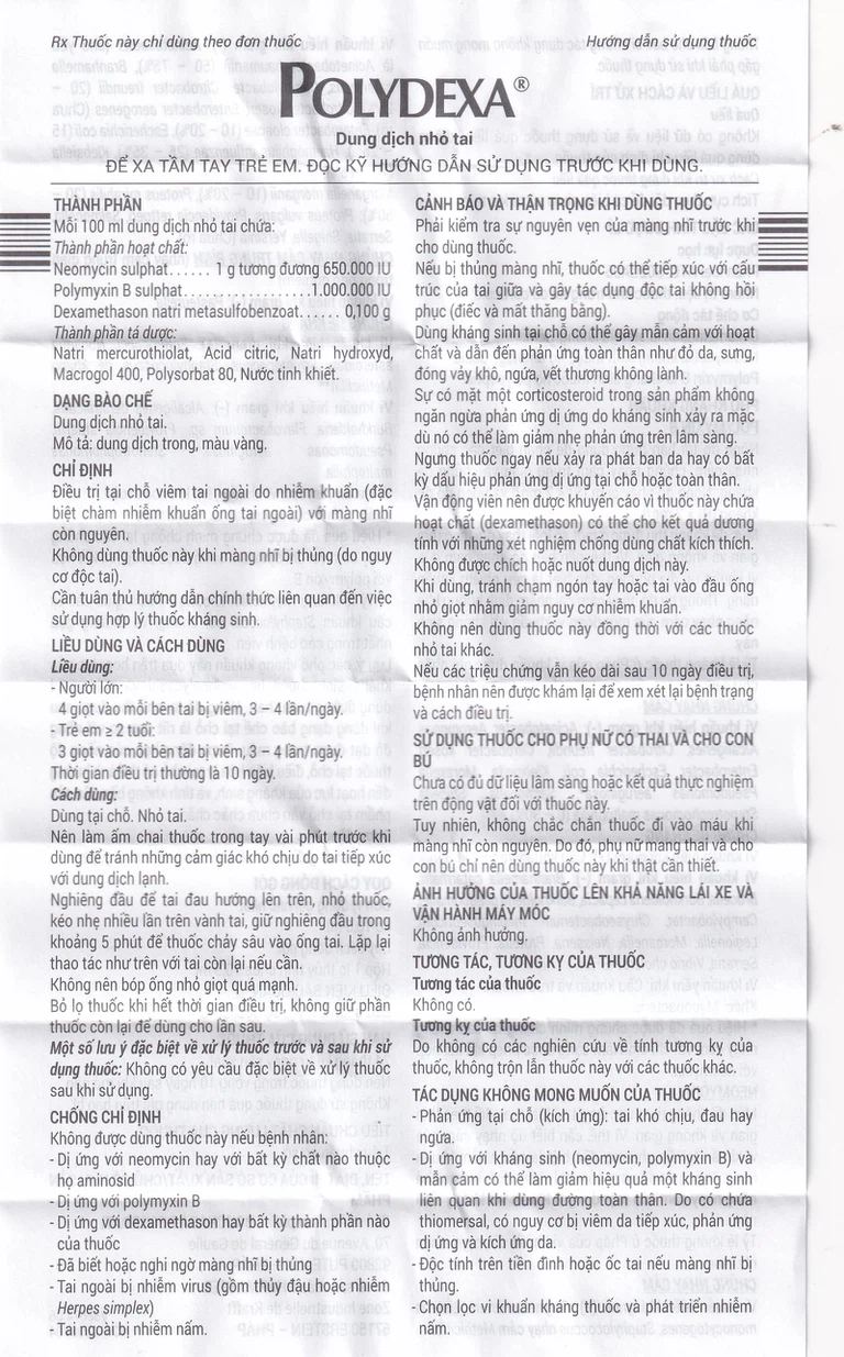Thuốc Polydexa Bouchara điều trị viêm tai ngoài (10.5ml)